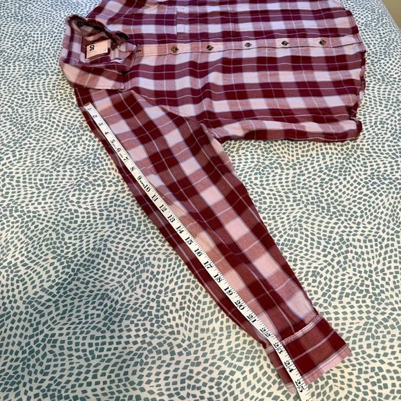 SO | Maroon and White Plaid Shirt - Picture 6 of 9